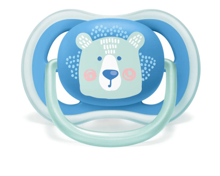 Philips AVENT / Пустышка силиконовая Ultra Air декор Лапки/Мишка, 6-18 мес, (уп. 2 шт.), для мальчиков